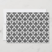 Schwarz-weiß Damask Silver Foto 50. Geburtstag Einladung (Rückseite)