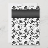 Schwarz-weiß Damask Sonnenblumen Einladung (Rückseite)