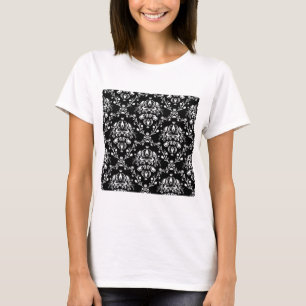 Schwarz-Weiß-Damask T-Shirt