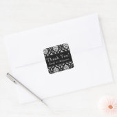 Schwarz-weiß Damask Wedding Dankeschön Sticker (Umschlag)