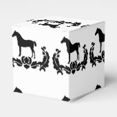 Schwarz-Weiß-Damaskadpferd Geschenkschachtel (Vorderseite)