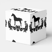 Schwarz-Weiß-Damaskadpferd Geschenkschachtel (Rückseite)
