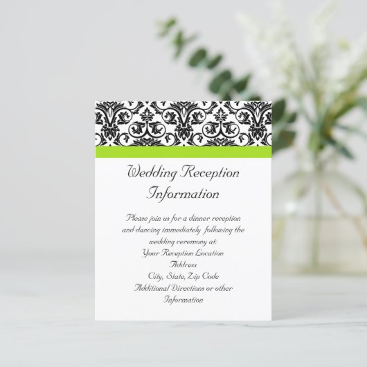 Schwarz/Weiß-Damaske mit grünem Akzent laden (Stehend Vorderseite)