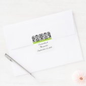 Schwarz/Weiß-Damaske mit grünem Akzent laden Quadratischer Aufkleber (Umschlag)