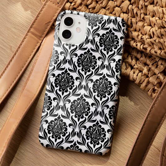 Schwarz-Weiß-Damaskmuster Case-Mate iPhone Hülle