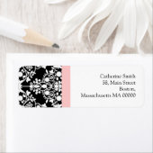 Schwarz-Weiß-Damaskus-Adressbezeichnungen mit rosa (Insitu)