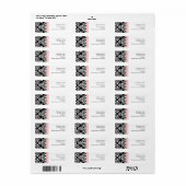 Schwarz-Weiß-Damaskus-Adressbezeichnungen mit rosa (Vorne)