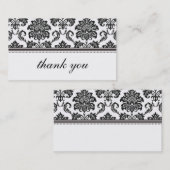 Schwarz-Weiß-Damaskus Danke-Karte Visitenkarte (Vorne/Hinten)
