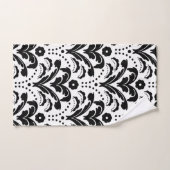 Schwarz-Weiß-Damaskus der 1930er Jahre Badhandtuch Set (Handtuch)