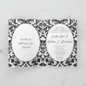 Schwarz-Weiß-Damaskus-Foto Bi-fold Wedding Einladung (Innenseite)