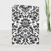 Schwarz-Weiß-Damaskus-Foto Bi-fold Wedding Einladung (Rückseite)