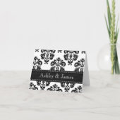 Schwarz-Weiß-Damaskus-Hochzeit Dankeschön-Karte Dankeskarte (Vorderseite)