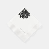 Schwarz-Weiß-Damaskus-Hochzeit Serviette (Ecke)