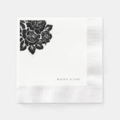 Schwarz-Weiß-Damaskus-Hochzeit Serviette (Vorderseite)