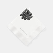 Schwarz-Weiß-Damaskus-Hochzeit Serviette (Ecke)