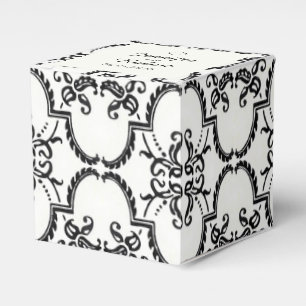 Schwarz-Weiß-Damaskus-Hochzeitstiefel Geschenkschachtel