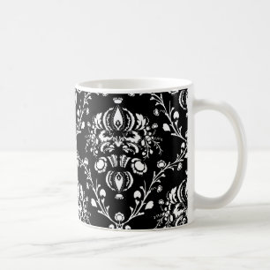 Schwarz-Weiß-Damaskus Kaffeetasse