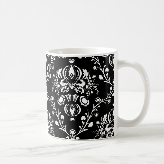 Schwarz-Weiß-Damaskus Kaffeetasse (Rechts)