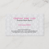 Schwarz-Weiß-Damaskus mit Blütenfarbe und rosa Bog Visitenkarte (Rückseite)