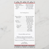 Schwarz-Weiß-Damaskus mit rotem Hochzeitsprogramm Programm (Rückseite)