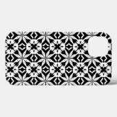 Schwarz-Weiß-Damaskus-Muster Case-Mate iPhone Hülle (Rückseite (Horizontal))