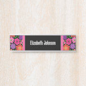 Schwarz-Weiß-Damaskus-Muster mit Skriptname Türschild (Vorderseite )