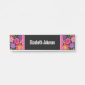 Schwarz-Weiß-Damaskus-Muster mit Skriptname Türschild (Vorderseite )