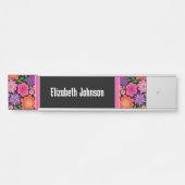 Schwarz-Weiß-Damaskus-Muster mit Skriptname Türschild (Vorderseite )