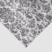 Schwarz-Weiß-Damaskus-Muster Seidenpapier (Ausschnitt)