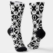 Schwarz-Weiß-Damaskus-Muster Socken (Gewinkelt)