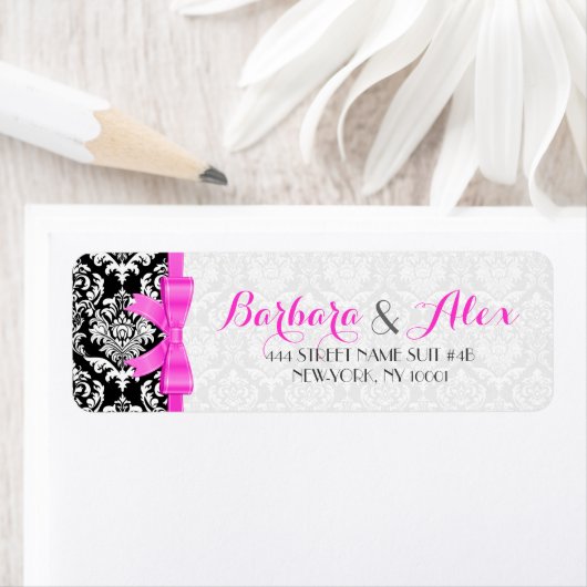 Schwarz-weiß-Damaskus-Rosa-Band 2 (Insitu)