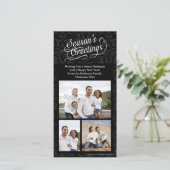 Schwarz-Weiß-Damaskus-Saison-Grüße Feiertagskarte (Stehend Vorderseite)