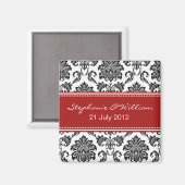 Schwarz-Weiß-Damaskus speichern Magnet (Vorderseite/Rückseite)