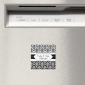 "Schwarz/Weiß"-Damaskus Speichern Sie den Datums-M Magnet (In Situ (Geschirrspüler))