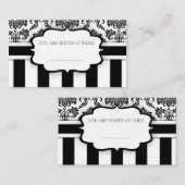 Schwarz-Weiß-Damaskus-Streifen auf Hochzeitsplätze Platzkarte (Vorne/Hinten)