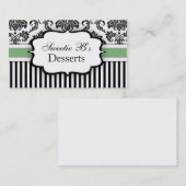 Schwarz-Weiß-Damaskus-Visitenkarte in grün Visitenkarte (Vorne/Hinten)