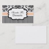 Schwarz-Weiß-Damaskus-Visitenkarte mit Peach Visitenkarte (Vorne/Hinten)