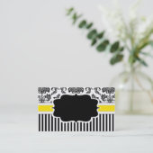 Schwarz-Weiß-Damaskus-Visitenkarte Visitenkarte (Stehend Vorderseite)