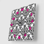 Schwarz-Weiß-Damaskus-Wand-Uhr Quadratische Wanduhr (Winkel)