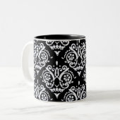 Schwarz-Weiß-Damaskus Zweifarbige Tasse (Vorderseite Links)