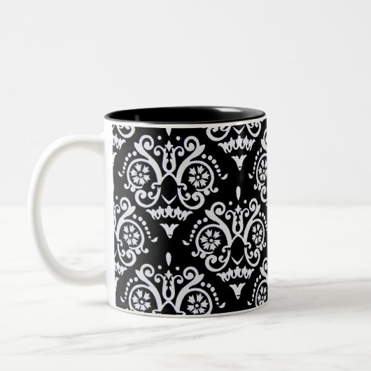 Schwarz-Weiß-Damaskus Zweifarbige Tasse (Links)