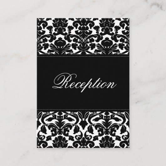 Schwarz-Weiß-Damast auf der Leinenverschlusskarte Begleitkarte (Vorderseite)