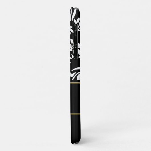 Schwarz-Weiß-Damast Case-Mate iPhone Hülle (Hinten/Links)