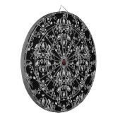 Schwarz-Weiß-Damast Dartscheibe (Vorderseite Links)