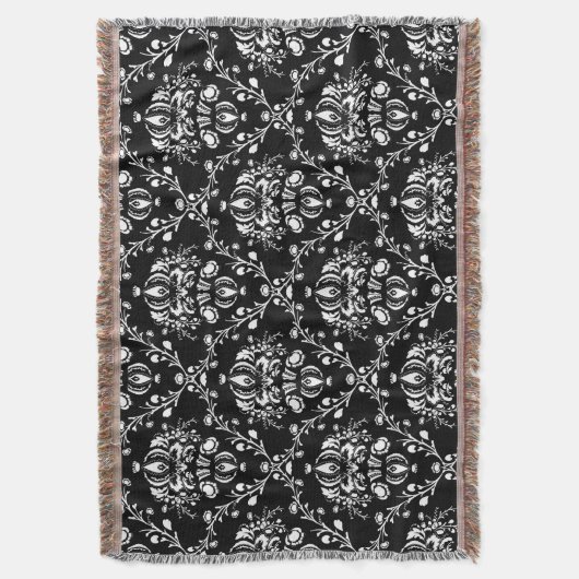 Schwarz-Weiß-Damast Decke (Vorderseite Vertikal)