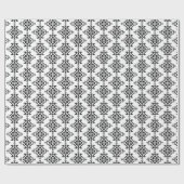 Schwarz-Weiß-Damast-Design Geschenkpapier (Flach)