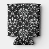 Schwarz-Weiß-Damast Dosenkühler (Vorderseite)