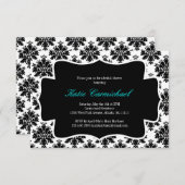 Schwarz-Weiß-Damast-Einladung Einladung (Vorne/Hinten)