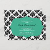 Schwarz-Weiß-Damast-Einladung Einladung (Vorne/Hinten)