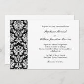 Schwarz-Weiß-Damast-Einladung Einladung (Vorne/Hinten)